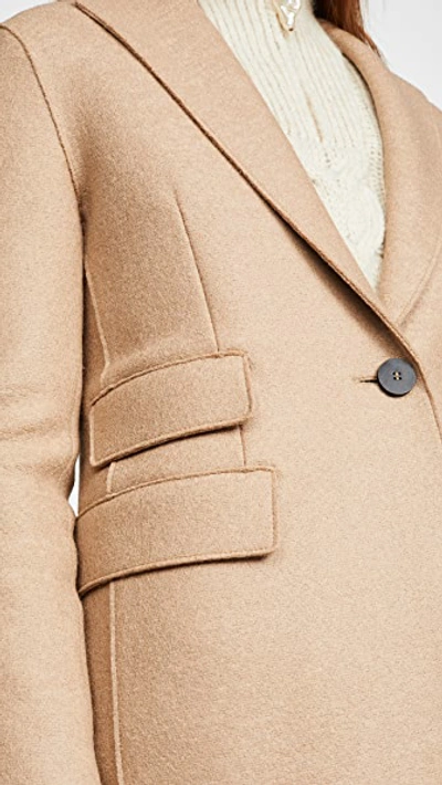 Shop Harris Wharf London Single Breasted Coat In Tan