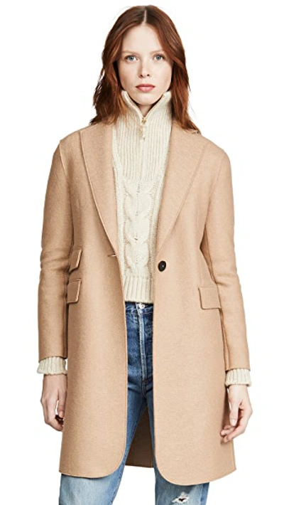 Shop Harris Wharf London Single Breasted Coat In Tan