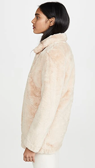 Shop Apparis Rose Faux Fur Coat In Sand