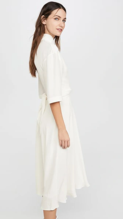 Shop Off-white Crepe Romantic Dress In White