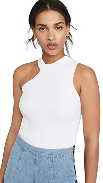 Shop Autumn Cashmere Asymmetric One Shoulder Crew Tank In White