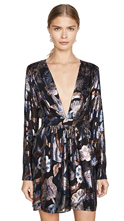 Shop Ramy Brook Metallic Jacquard Shaina Dress In Multi