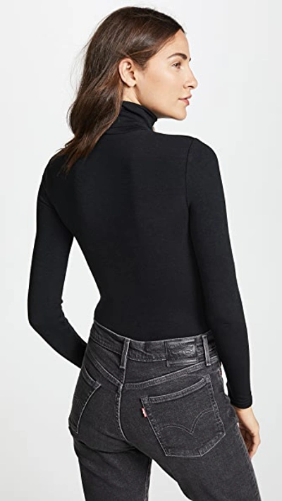 Wolford Colorado Cotton-blend Turtleneck Bodysuit In Black