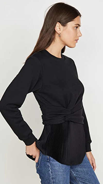 Shop 3.1 Phillip Lim / フィリップ リム Long Sleeve Twist Pullover With Pleating In Black/black