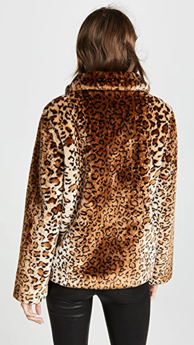 Shop Anine Bing Molly Faux Fur Jacket In Leopard