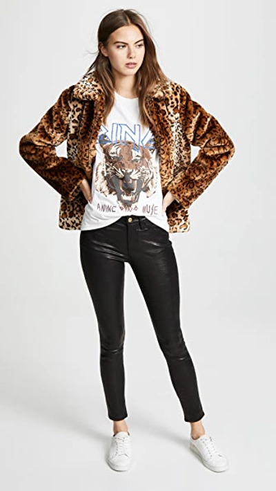 Shop Anine Bing Molly Faux Fur Jacket In Leopard