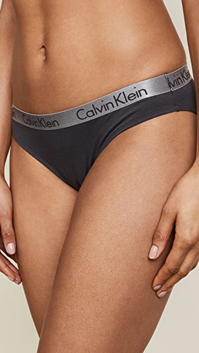 Shop Calvin Klein Underwear Radiant Cotton Bikini In Ashford Grey