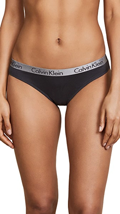 Shop Calvin Klein Underwear Radiant Cotton Bikini In Ashford Grey