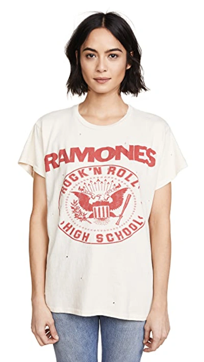 Shop Madeworn Ramones 1979 Rock Printed Tee Dirty White