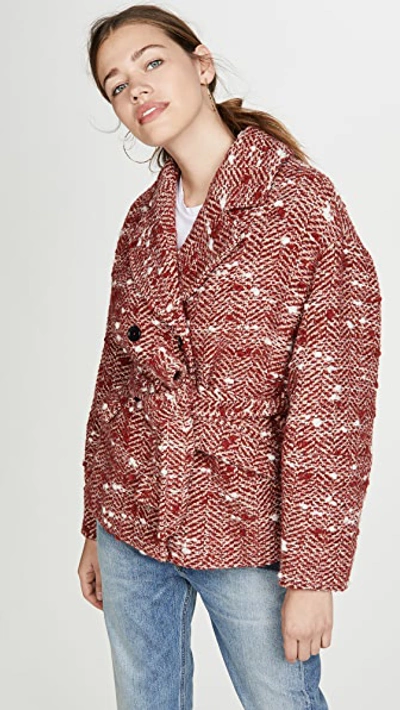 Shop Ulla Johnson Dillon Jacket In Burgundy