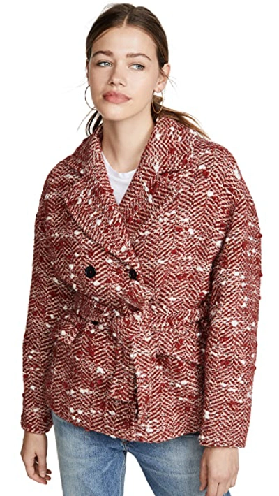 Shop Ulla Johnson Dillon Jacket In Burgundy