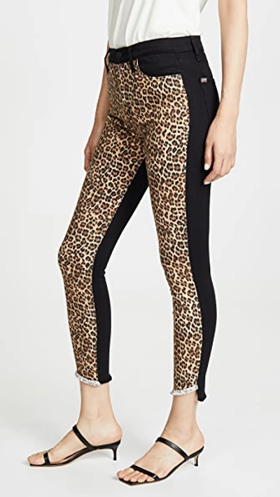 Shop Alice And Olivia Good High Rise Skinny Jeans With Leopard Print In Queen Of The Night