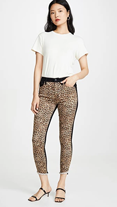 Shop Alice And Olivia Good High Rise Skinny Jeans With Leopard Print In Queen Of The Night