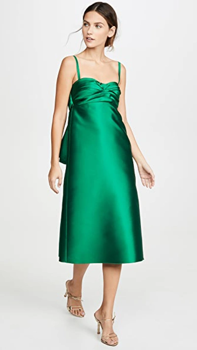 Shop N°21 Midi Dress With Bow Detail In Verde