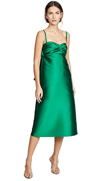 Shop N°21 Midi Dress With Bow Detail In Verde