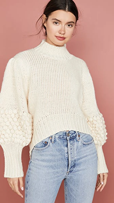 Shop C/meo Collective Hold Tight Knit Sweater In Chalk