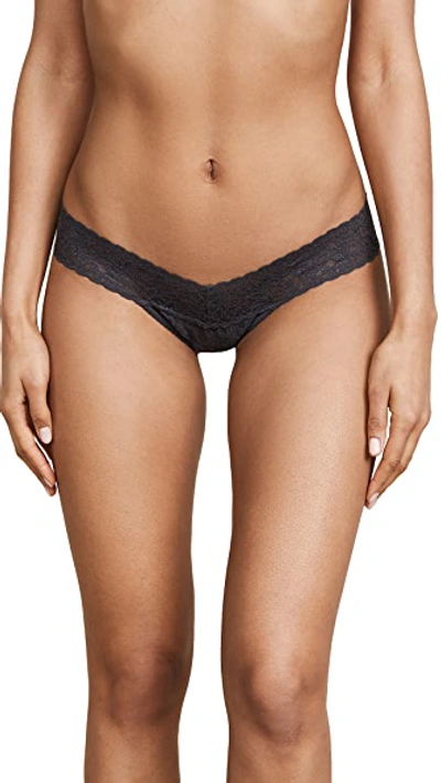 Shop Hanky Panky Signature Lace Low Rise Thong In Granite