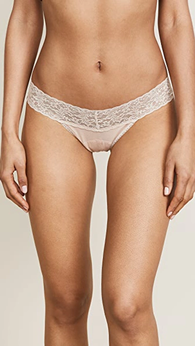 Hanky Panky Cotton With A Conscience Petite Low Rise Thong In Chai