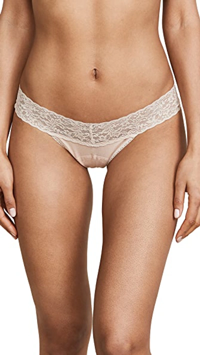 Shop Hanky Panky Cotton With A Conscience Petite Low Rise Thong In Chai