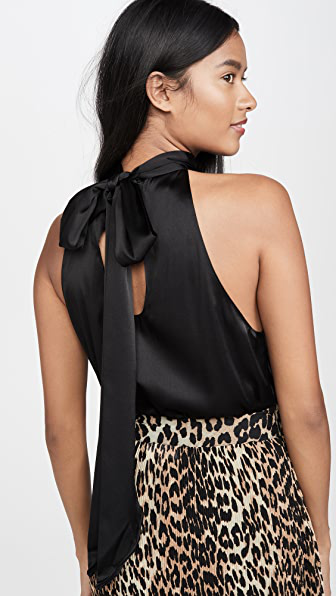 black silk halter top