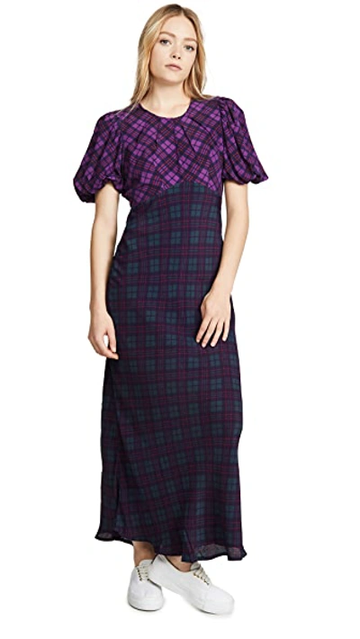 Shop Rahi Plaid Cher Dress In Purple/teal Plaid Print