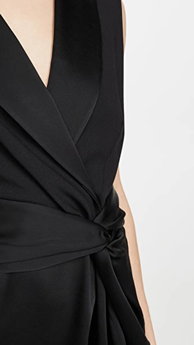 Shop Jonathan Simkhai Luxe Satin Combo Twist Dress In Black