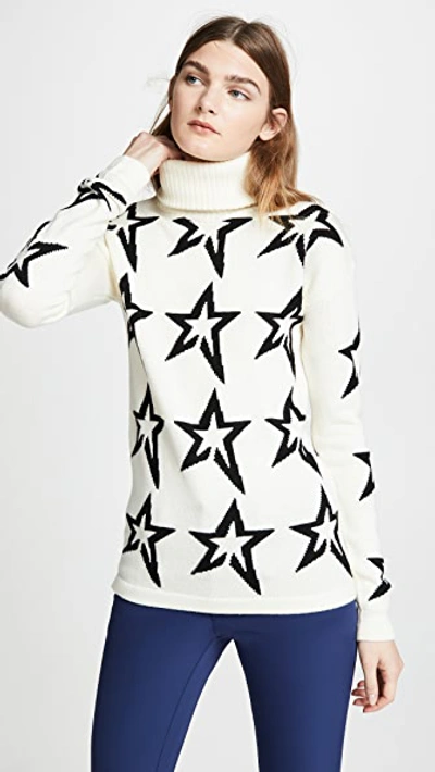 Shop Perfect Moment Star Dust Wool Sweater In Snow White/black Star
