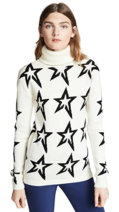 Shop Perfect Moment Star Dust Wool Sweater In Snow White/black Star