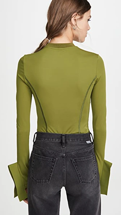 Shop Off-white Multi Detail Long Sleeve Top In Military Green