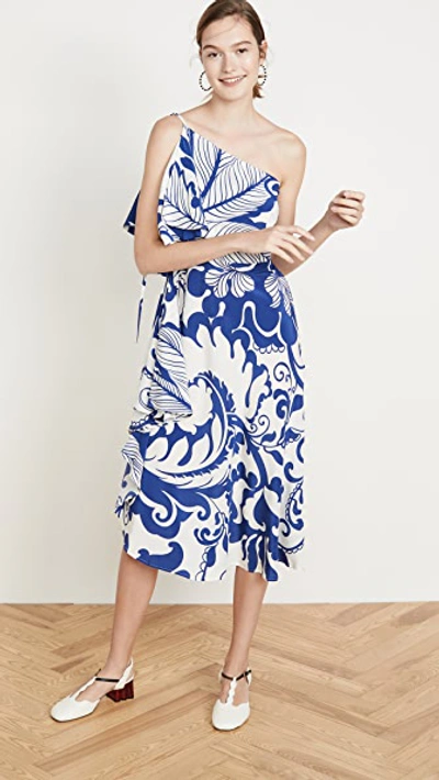 Shop La Doublej Cassandra Dress In Marea Blu