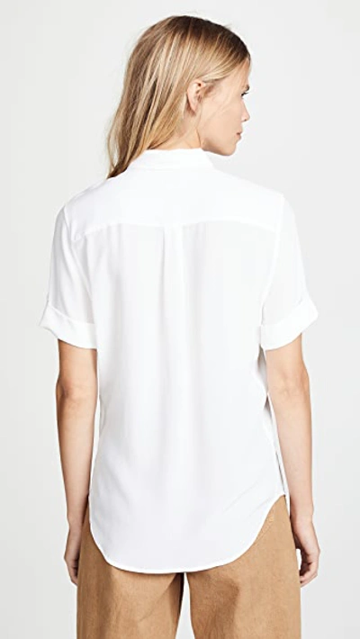 Shop Equipment Short Sleeve Slim Signature Blouse In Bright White