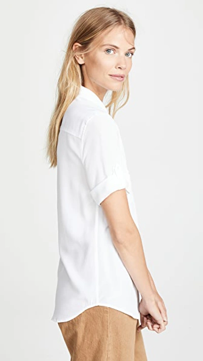 Shop Equipment Short Sleeve Slim Signature Blouse In Bright White