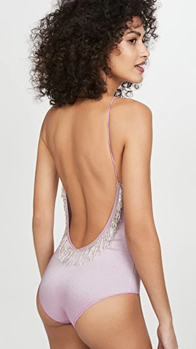 Shop Oseree 20s Pearls One Piece In Lilac