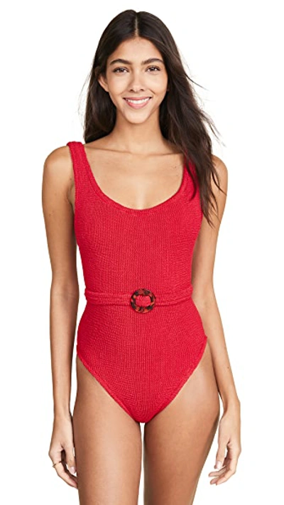 Shop Hunza G Solitaire Swim One Piece Red One Size