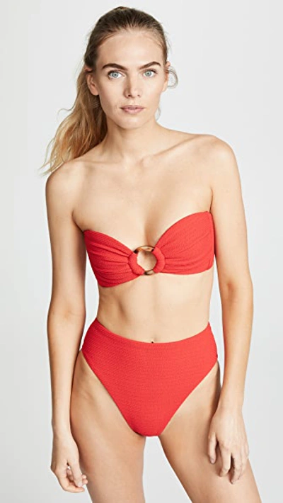 Shop Montce Tori Bikini Top In Red