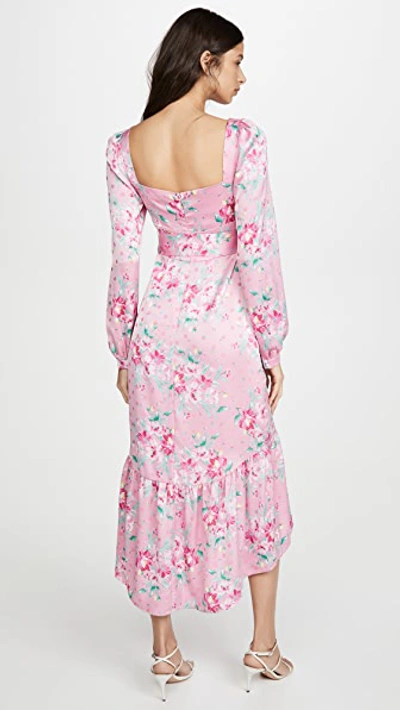 Shop Wayf Flirt Belted Bustier Midi Dress In Pink Floral