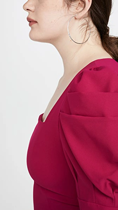 Shop Alice And Olivia Rach Puff Sleeve Top In Raspberry