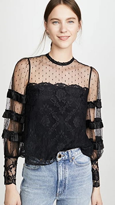 Shop Temperley London Florence Blouse In Black