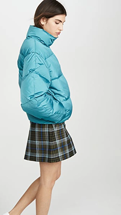 Shop Acne Studios Oliviera Tech Down Puffer In Ocean Blue