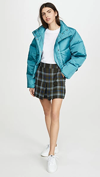 Shop Acne Studios Oliviera Tech Down Puffer In Ocean Blue