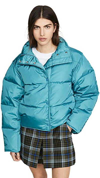 Shop Acne Studios Oliviera Tech Down Puffer In Ocean Blue