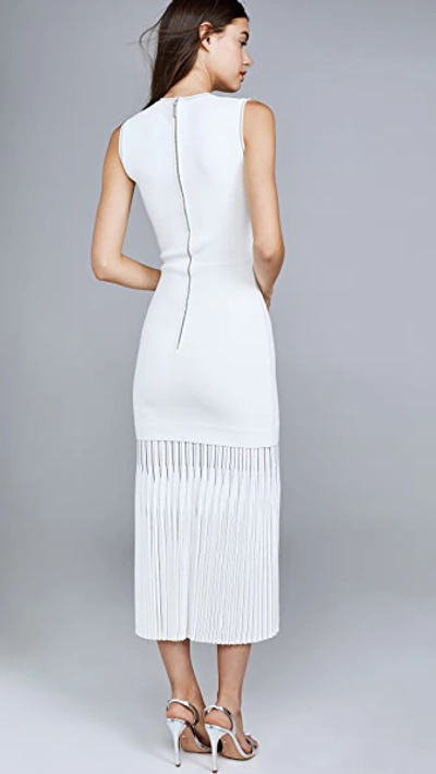 Shop Dion Lee Godet Pleat Dress In Ivory