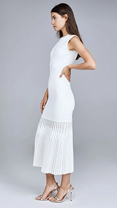 Shop Dion Lee Godet Pleat Dress In Ivory