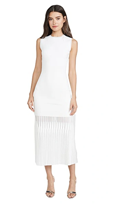 Shop Dion Lee Godet Pleat Dress In Ivory