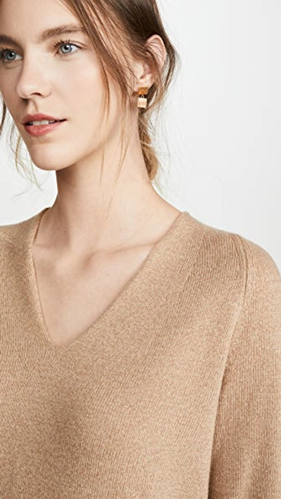 Shop Vince Marled V Neck In Dune