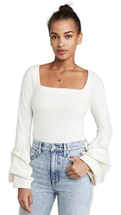 Shop Amanda Uprichard Kai Ponte Top In Ivory