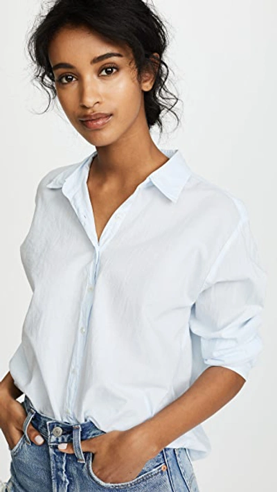 Shop Xirena Beau Button Down Shirt In Iris Blue