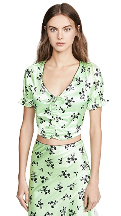 Shop Likely Mona Top In Pistachio/black