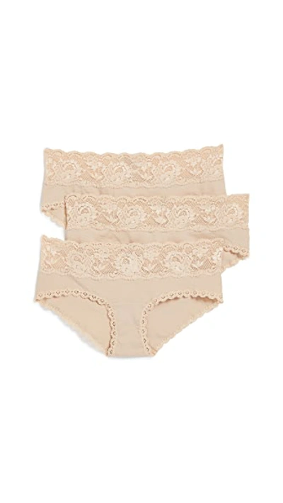 Shop Cosabella Maternity Hotpants 3 Pack In Blush/blush/blush