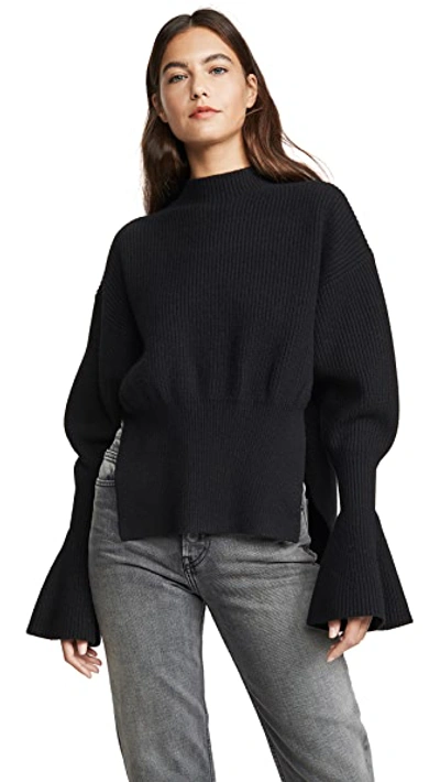 Shop Alexander Wang Mock Neck Pullover In Black